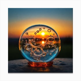 Water Bubbles In A Glass Ball Canvas Print