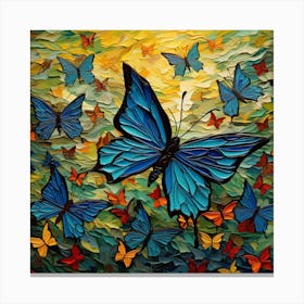 Blue Butterflies Canvas Print