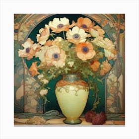 Golden Flowers Canvas Print