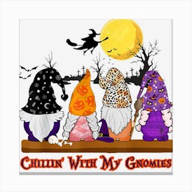 Fall Gnome Halloween Gnomes Cute Autumn Pumpkin Fall Holiday Canvas Print