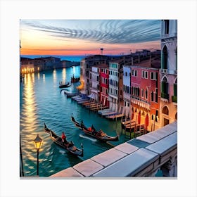 Sunset In Venice Canvas Print