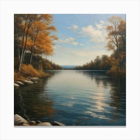 Autumn Lakeside Canvas Print