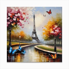 Paris With Butterflies 69 Canvas Print