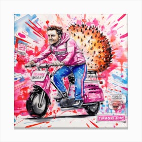 Hedgehog Splash Color Explosion Canvas Print