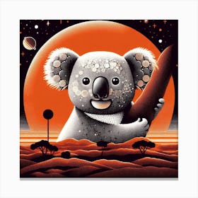 Koala On The Red Planet Canvas Print