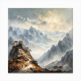 Chinese Mountains Landscape Painting (3) Canvas Print