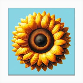 "Vibrant Solar Flare"  Bask in the radiance of this hyperrealistic sunflower, its petals a vibrant celebration of solar energy. The meticulous detail captures the essence of summer's favorite bloom, each petal a burst of life against the crisp blue sky.  Embrace the warmth and vitality that this sunflower exudes, perfect for bringing a touch of everlasting summer to your space. A symbol of joy and optimism, this art piece is a daily reminder to turn your face to the sun. Canvas Print