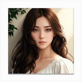 Brunette Beauty 1 Canvas Print