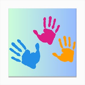 Child'S Handprints Canvas Print