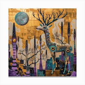 Deer In The City 1 Canvas Print