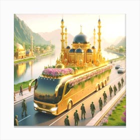 Golden Bus Canvas Print
