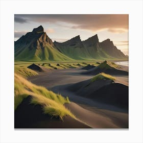 Sweeping Black Sand Dunes Blanketing Canvas Print