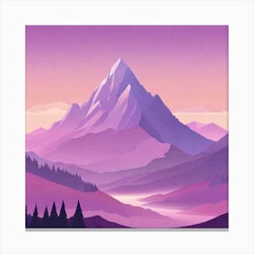 Misty mountains background in purple tone 43 Canvas Print