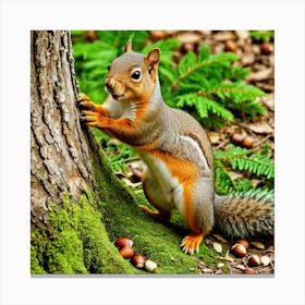 Squirrels Rodents Wildlife Cute Bushytail Nut Loving Agile Climbers Foragers Furry Playful (6) Canvas Print