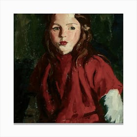 Girl In Red Canvas Print