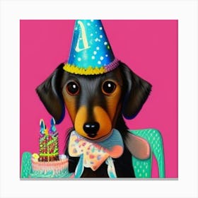 Birthday Dachshund2 Canvas Print