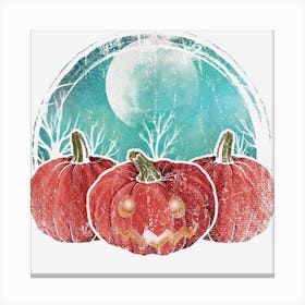 Spooky Jack O Lantern Halloween Costume Full Moon Pumpkin Canvas Print