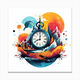 Clock In The Sky Canvas Print