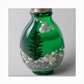 Glass Jar With Pine Tree Canvas Print