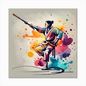 wushu - Martial Arts - Bo Staff Canvas Print