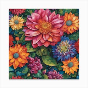 Dahlias Canvas Print