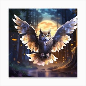 Owl In The Forest 1 Canvas Print