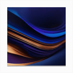 Abstract Blue And Gold Wavy Lines Canvas Print