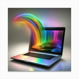 Rainbow Laptop Canvas Print