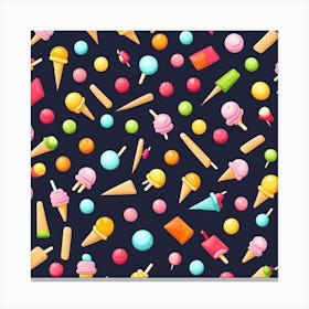 Ice Cream Pattern Canvas Print