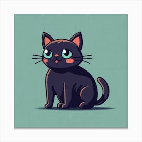 Pixel Art Black Cat Poster Canvas Print
