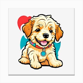 Puppy With A Heart Canvas Print