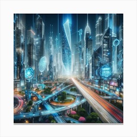 Futuristic Cityscape 105 Canvas Print
