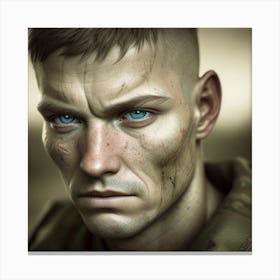 Soldier With Blue Eyes Canvas Print