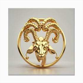 Default Simple Symbol Of Zodiac Sign Aries Made Of Pure Gold S 0 Canvas Print