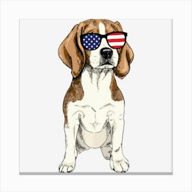 Limited Edition Beagle Dog American Flag Sunglasses 4th Of Canvas Print