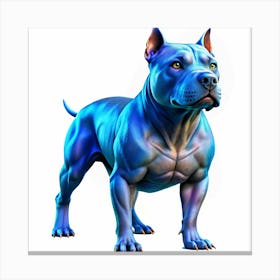 Blue Pitbull Standing Canvas Print