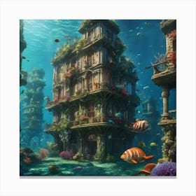 Underwater City Inspired By Gaudi 1 Canvas Print