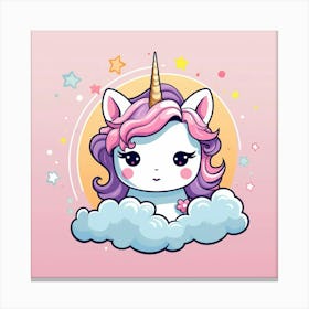 Unicorn On The Cloud Canvas Print