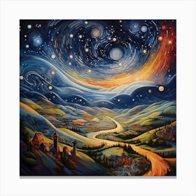 Celestial Canvas: Brushstroke Serenade Canvas Print