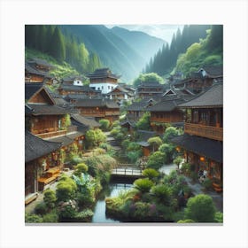 Chinese Village 2 Canvas Print