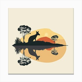 Kangaroo Silhouette Canvas Print