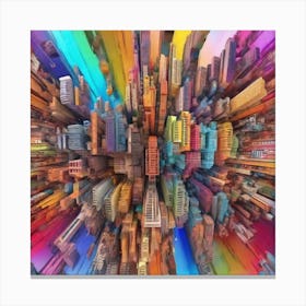 Colorful Abstract Cityscape Canvas Print