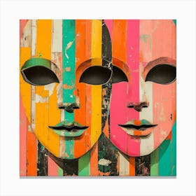 abstract face, color theory lines Canvas Print