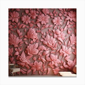 3d Flower Wall Canvas Print