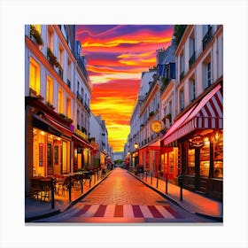 Sunset In Paris Canvas Print