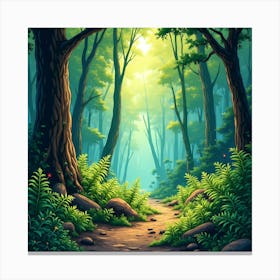 Peaceful forest path Canvas Print