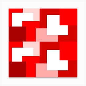 Red Abstract Square Tiles pattern Canvas Print