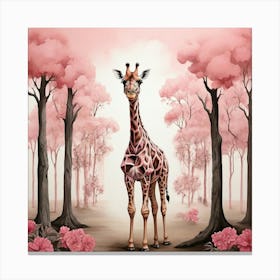 Pink Giraffe Canvas Print