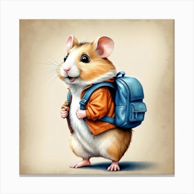 Hamster With Backpack 9 Canvas Print