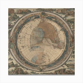 Map Of The Arctic Canvas Print